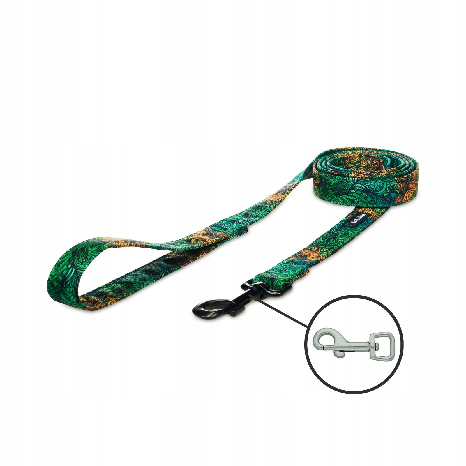 Vodítko městské pro malého mikro psa zelené wavy grass 150cm 15mm Xxs Xs