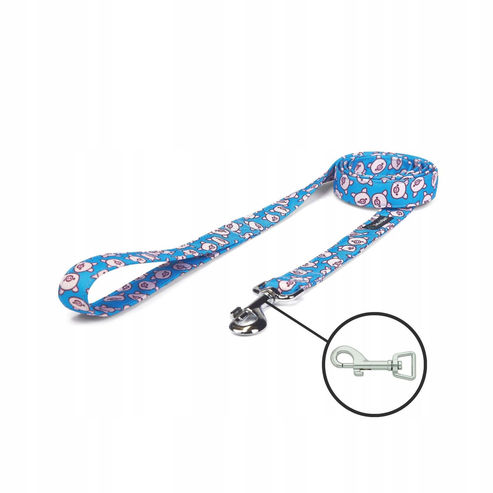 Vodítko městské pro malého středního psa prasátka modré 200cm 20mm S M