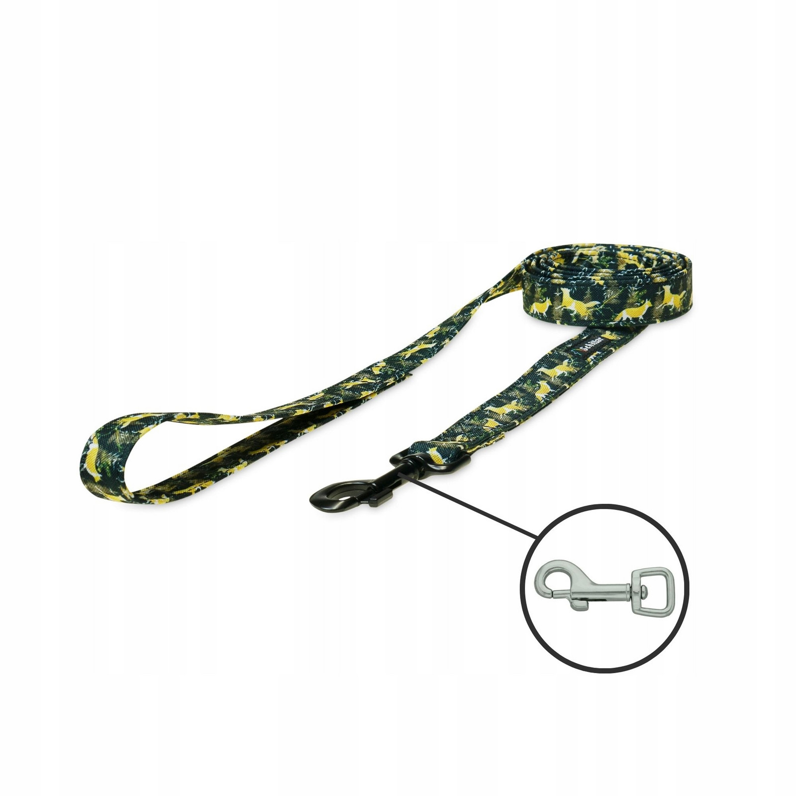 Vodítko městské pro malého mikro psa černé zlaté lišky 200cm 15mm Xxs Xs