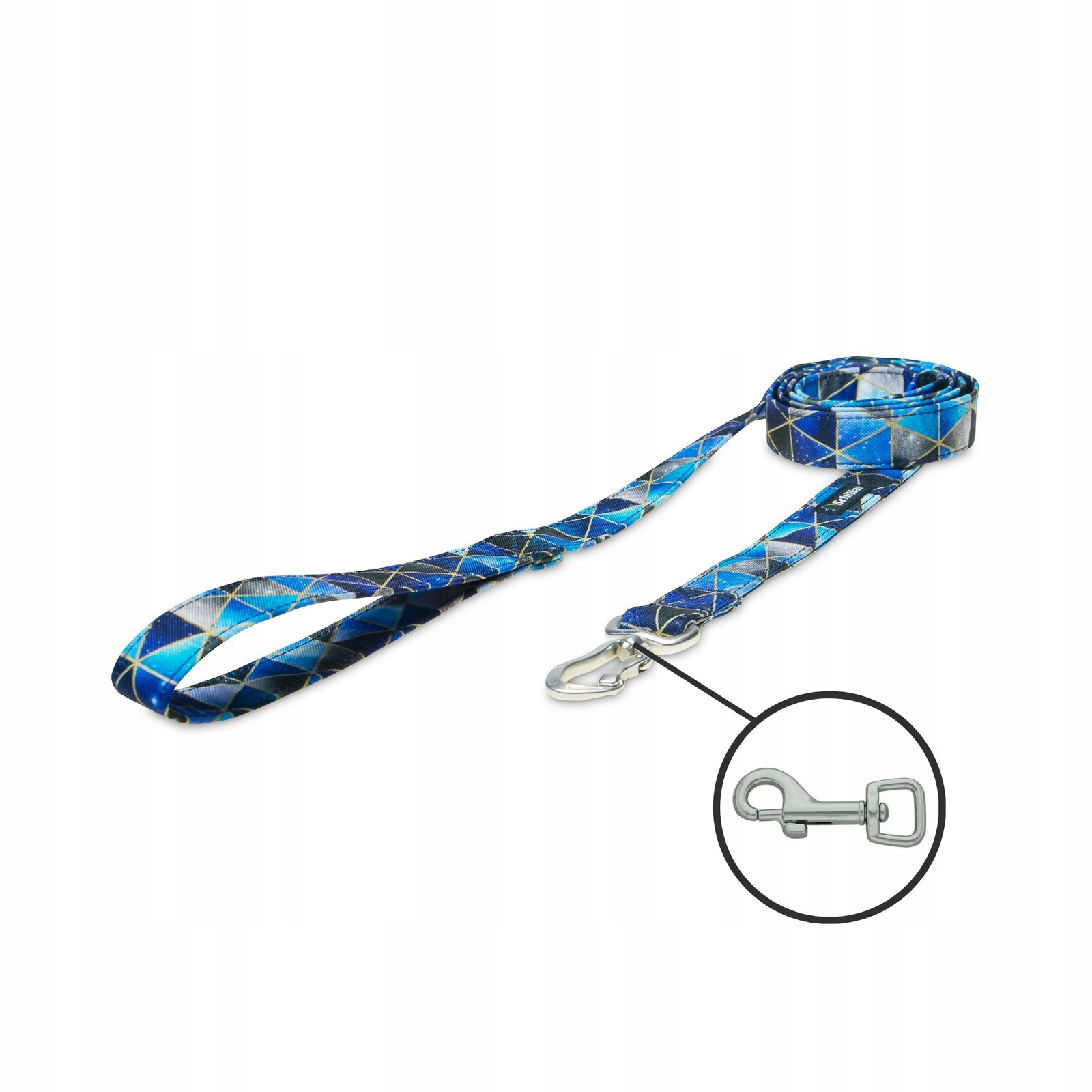 Vodítko městské pro malého psa modré trojúhelníky 150cm 15mm Xxs Xs