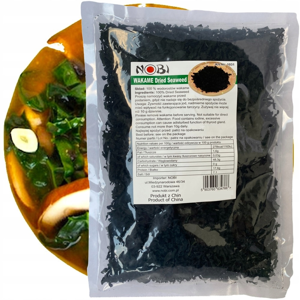 Mořské řasy Řasy Wakame Řezané do polévky Miso Saláty 500g Asia Kitchen