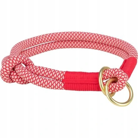 Trixie Soft Rope kulatý polostahovací obojek, L: 50 cm/ 10 mm, červená/krém