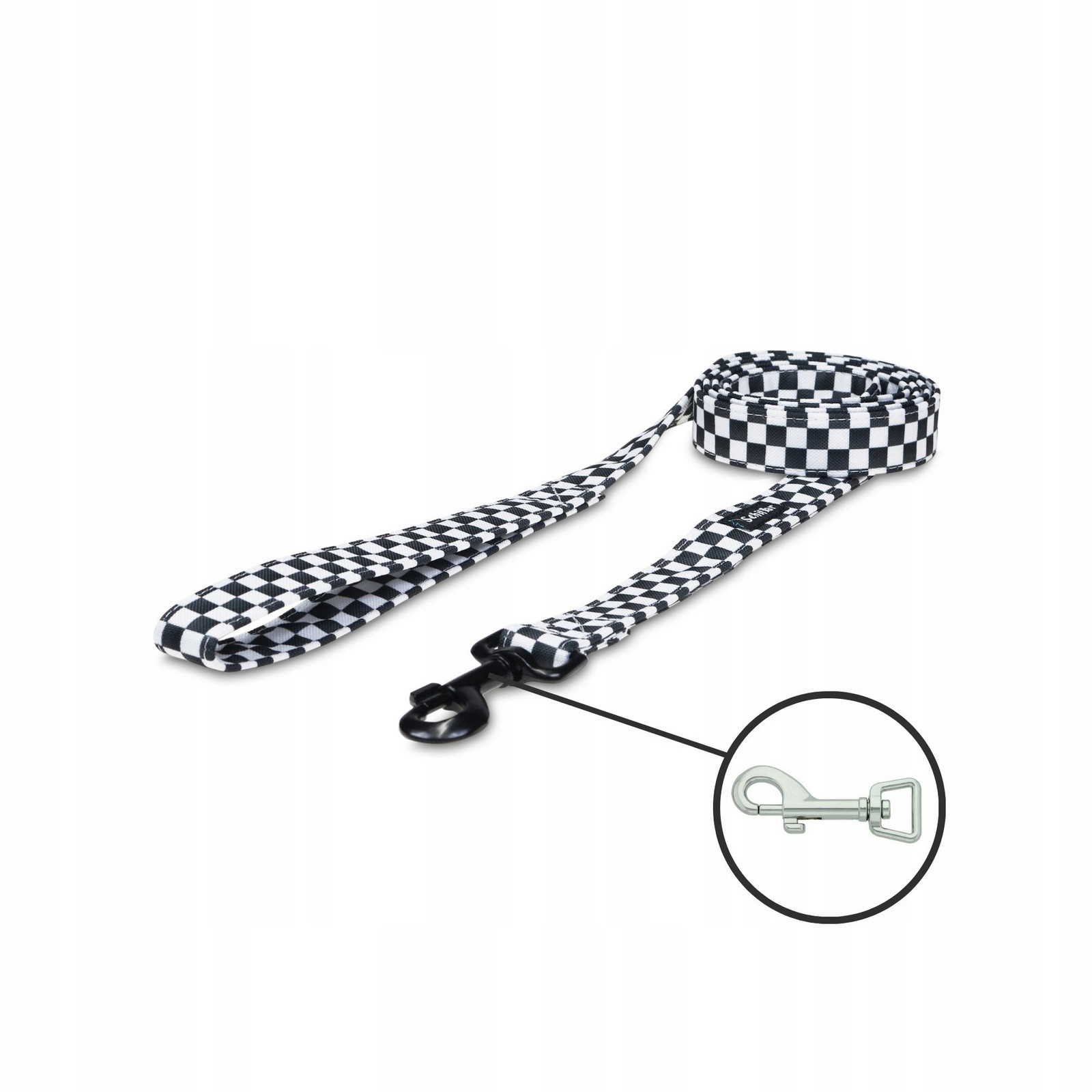 Vodítko městské pro malého středního psa šachovnice mřížka 200cm 20mm S M