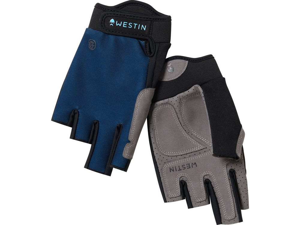 Westin Rukavice Drip Upf Half Finger Glove Petrol Blue - M