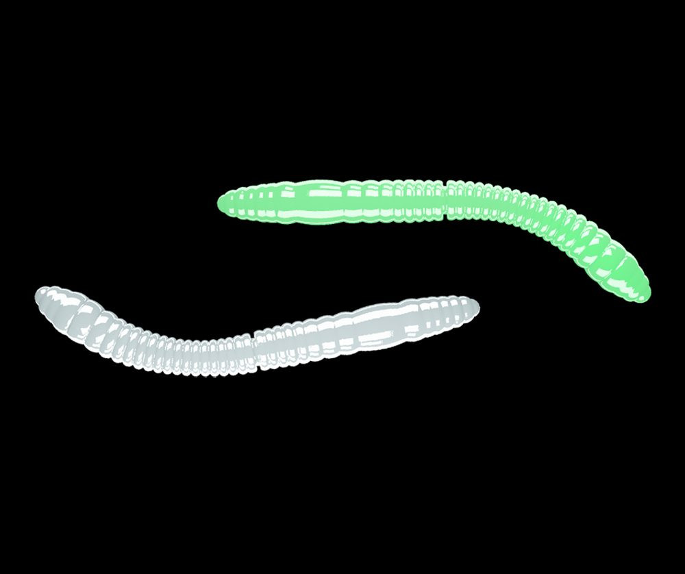 Libra Lures Fatty D’Worm Glow UV green - D’Worm Tournament 5,5cm 12ks