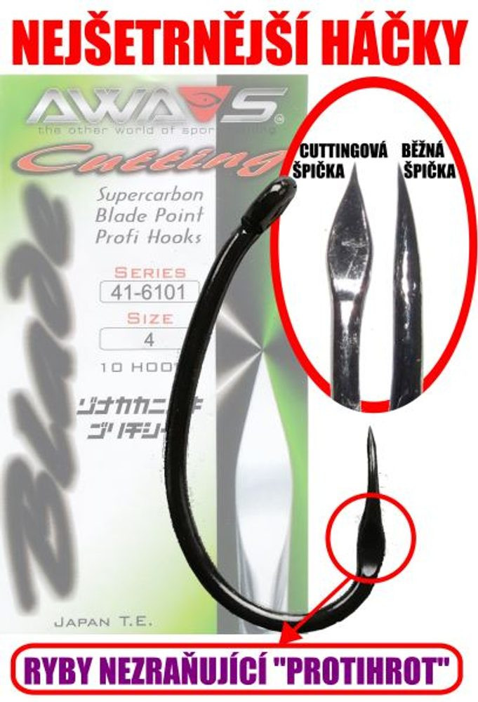 Awa-S Háčky Cutting Blade 6101 Black Nickel 10ks - vel.2