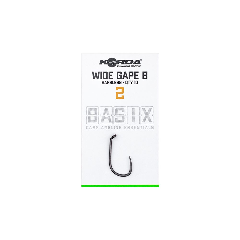 Korda Háčky Basix Wide Gape Barbless 10ks - vel. 2