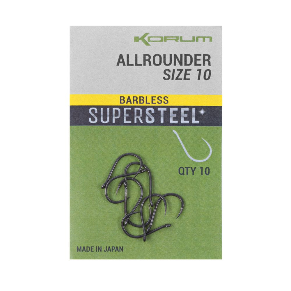 Korum Háčky Supersteel Allrounder Hooks Barbless 10ks - vel. 8