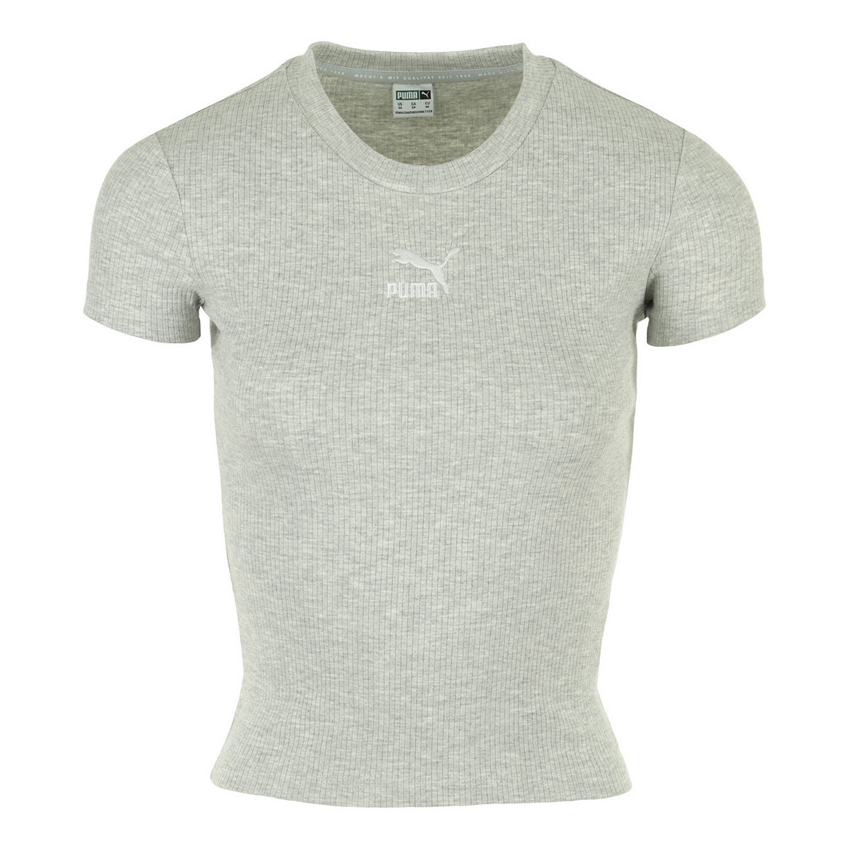 Puma  Classics Ribbed Slim Tee  Šedá