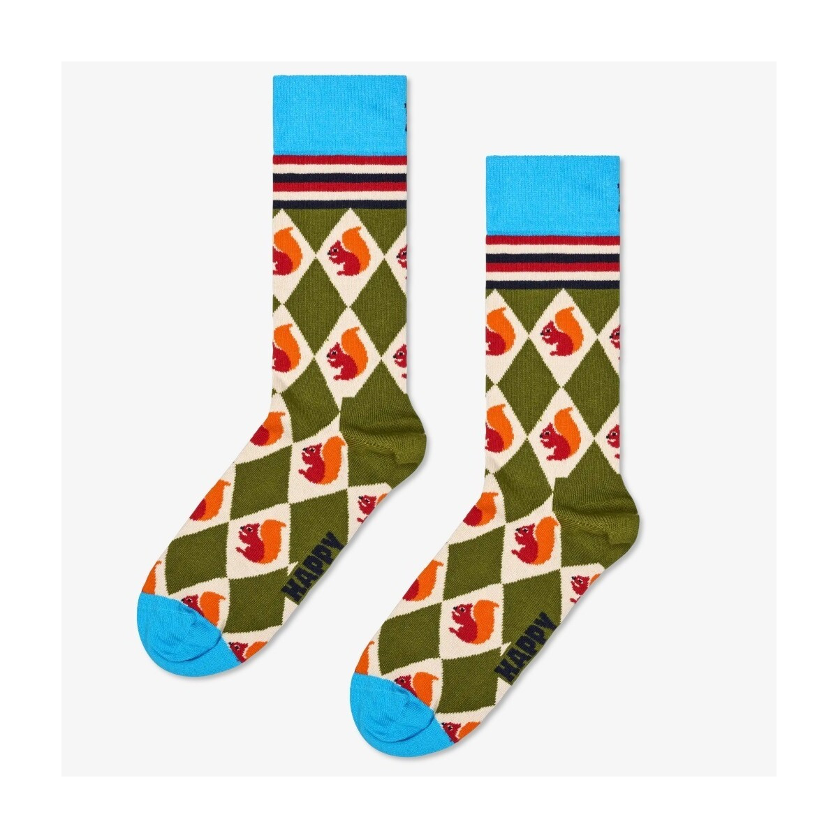 Happy socks  SQUIRREL ARGYLE SOCK  Zelená