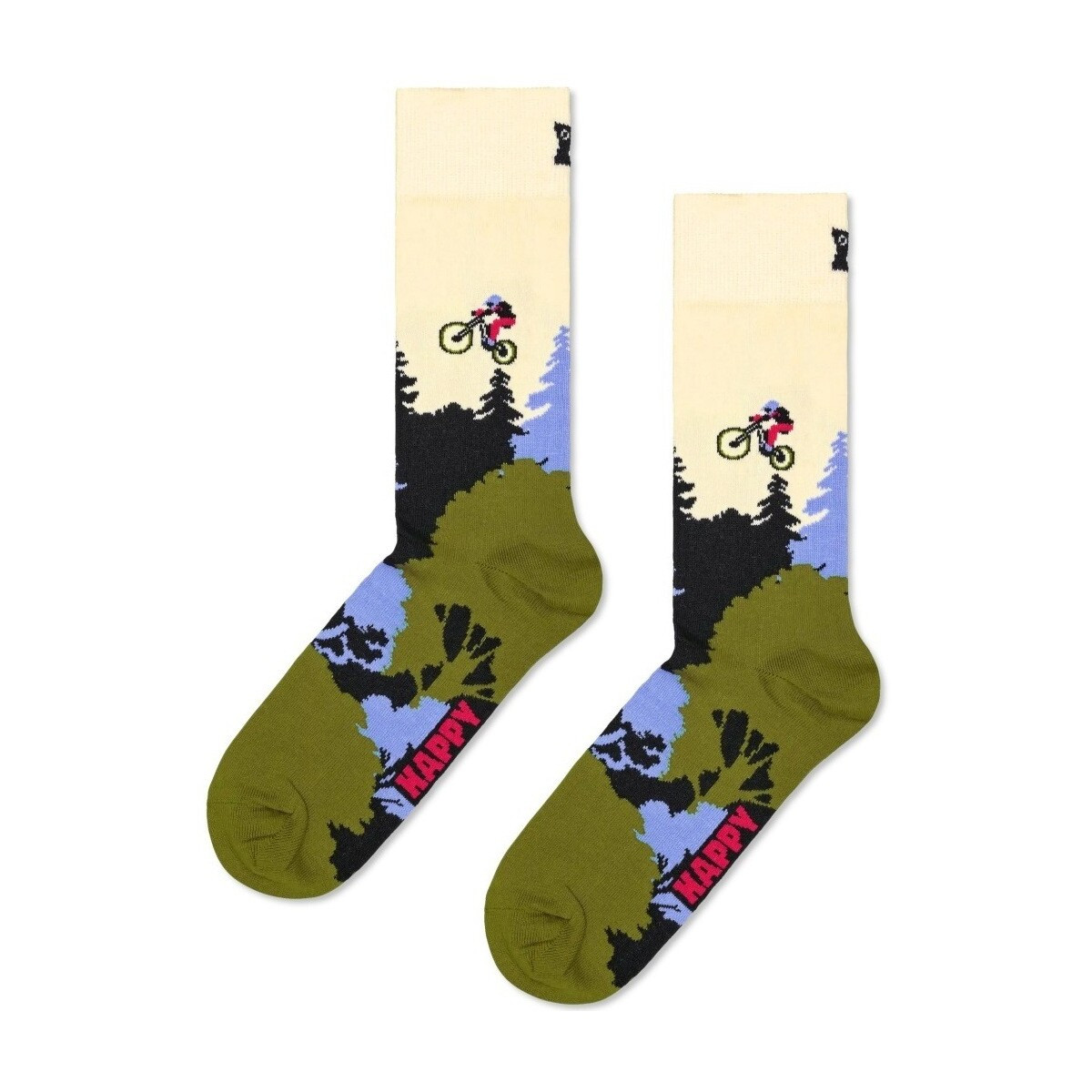 Happy socks  MOUNTAIN BIKE SOCK  Zelená