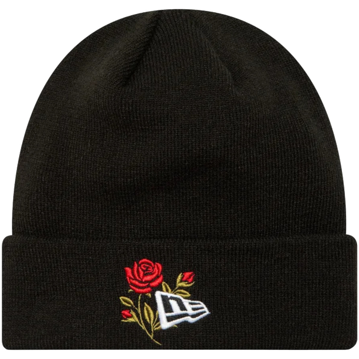 New-Era  Rose Icon Cuff Knit Beanie Hat  Černá