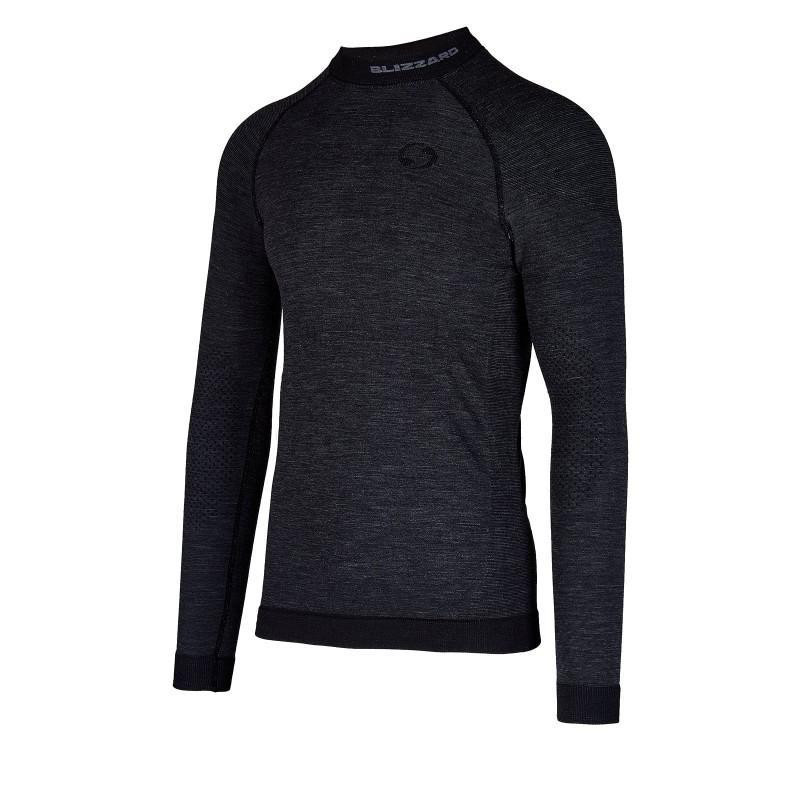 Blizzard Mens long sleeve merino wool anthracite