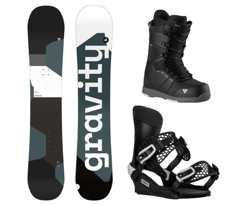 Gravity Adventure 24/25 snowboard + Gravity Drift black/white vázání + Gravity Void black/grey boty