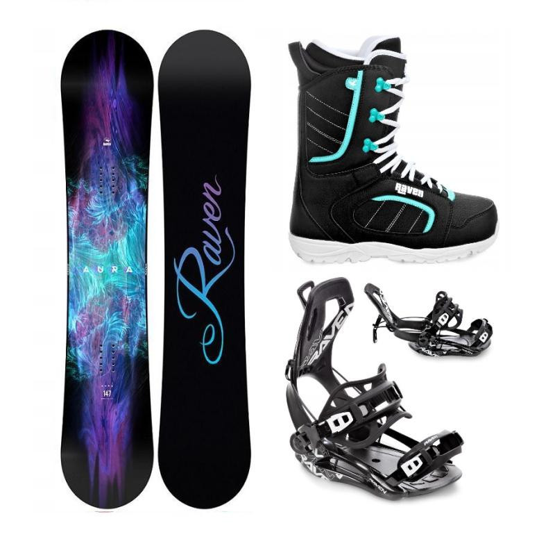 Raven Aura snowboard + Raven Fastec FT360 black vázání + Raven Diva black/mint boty