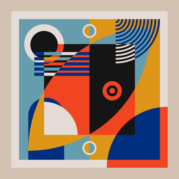 Taufik Ramadhan Ilustrace Abstract vector geometric with bauhaus style, Taufik Ramadhan, 40 × 40 cm