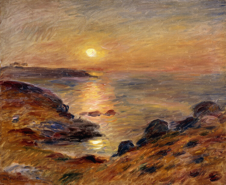 Renoir, Pierre Auguste Obrazová reprodukce The Setting of the Sun at Douarnenez; Couche de Soleil a Douarnenez, 1883, Renoir, Pierre Auguste, 40 × 32.9 cm