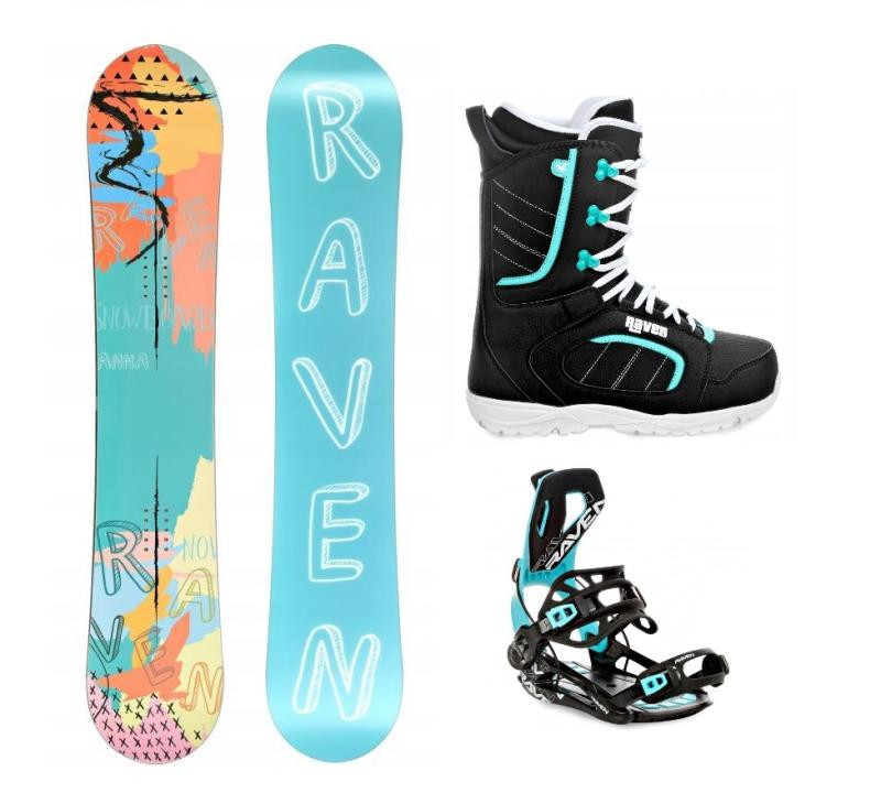 Raven Anna snowboard + Raven Fastec FT360 black/mint vázání + Raven Diva black/mint boty