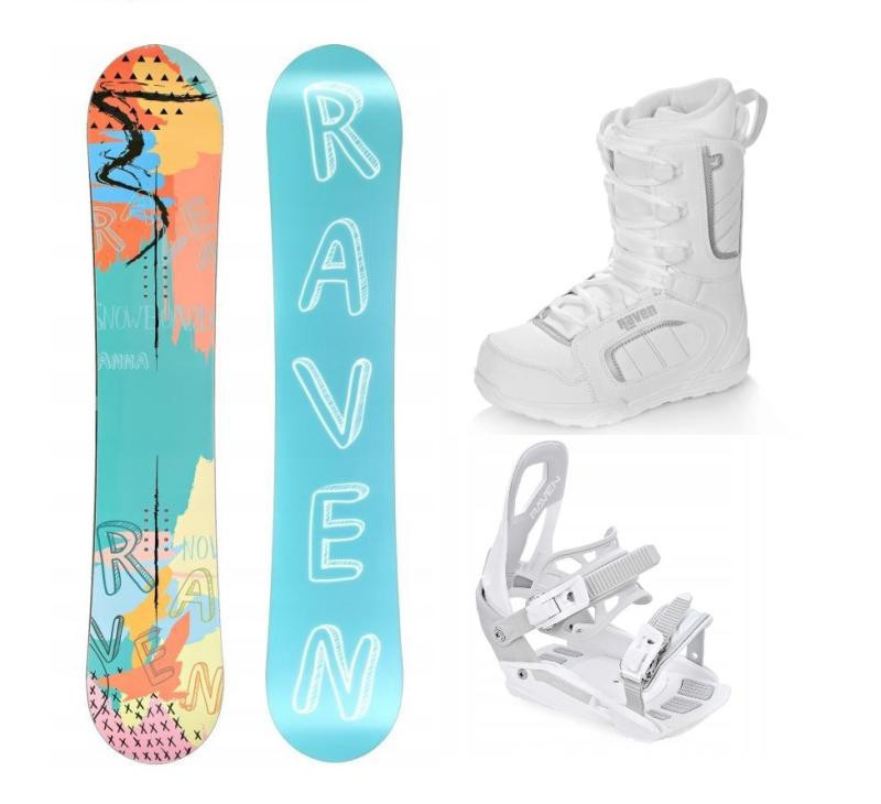 Raven Anna snowboard + Raven S230 White vázání + Raven Pearl white boty