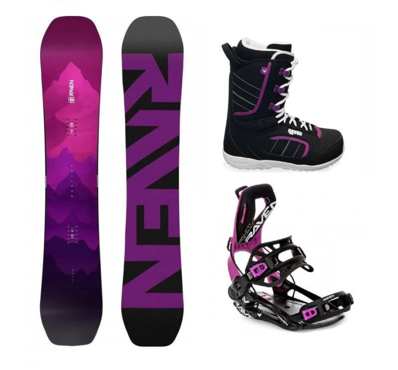 Raven Destiny snowboard + Raven Fastec FT360 black/fuchsia vázání + Raven Diva boty