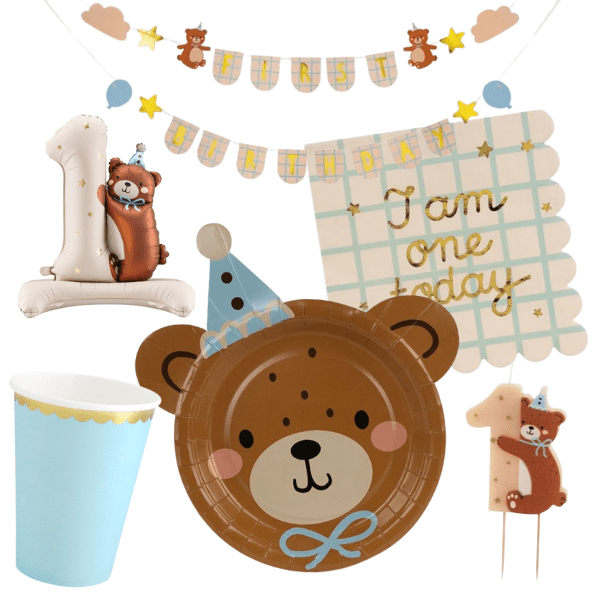 Party set -  Medvídek 1. rok pro 6 osob