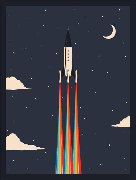 martinwimmer Ilustrace vintage rocket poster, martinwimmer, 30 × 40 cm