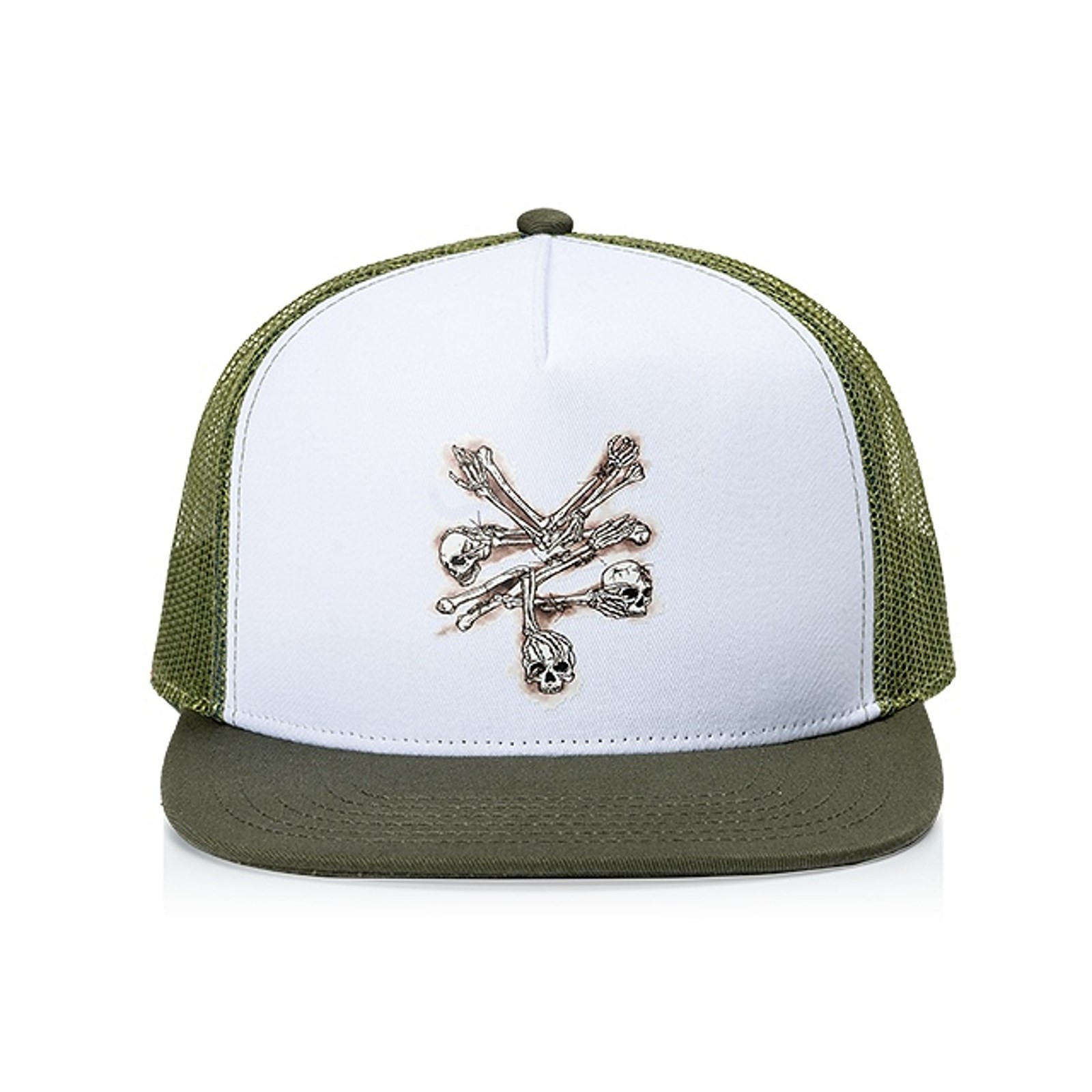 kšiltovka ZOO YORK - Bones Trucker Cap Olive (GREEN)