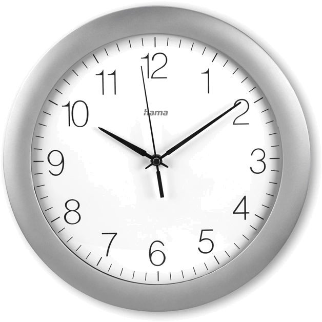 ama Tenerife, nástěnné hodiny, rádiový signál, průměr 30 cm, stříbrné