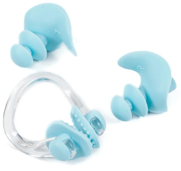 BornToSwim Earplugs and Nose Clip Modrá