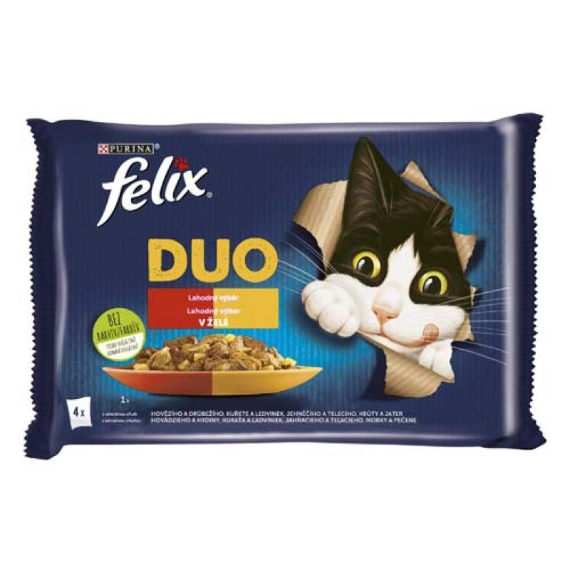 Felix Fantastic DUO kapsička 4x85g kuře a ledvinky, hovězí a drůbeží, krůta a