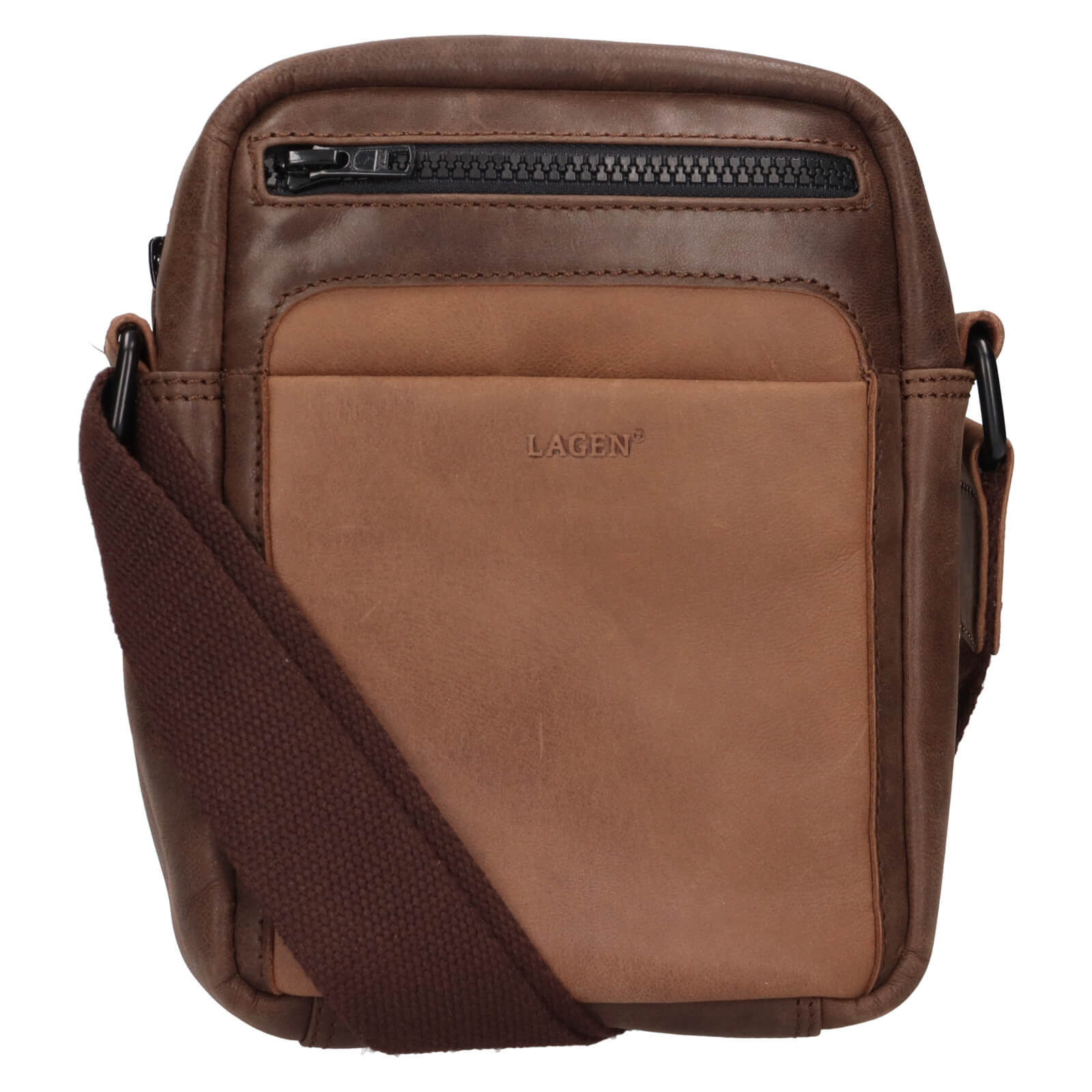 Pánská kožená taška přes rameno Lagen Fabrice - hnědá