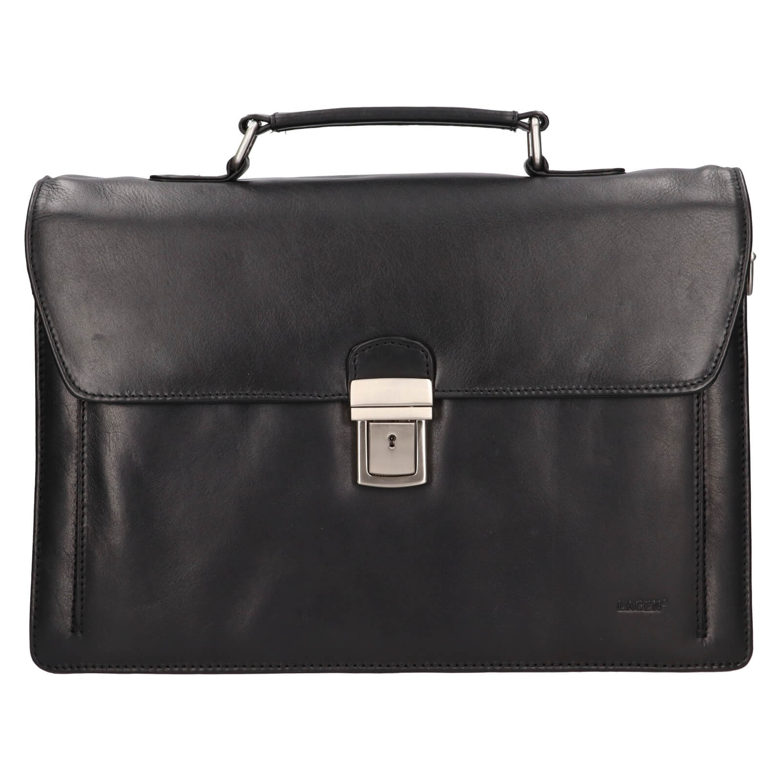 Pánská kožená aktovka Lagen Simeo - černá