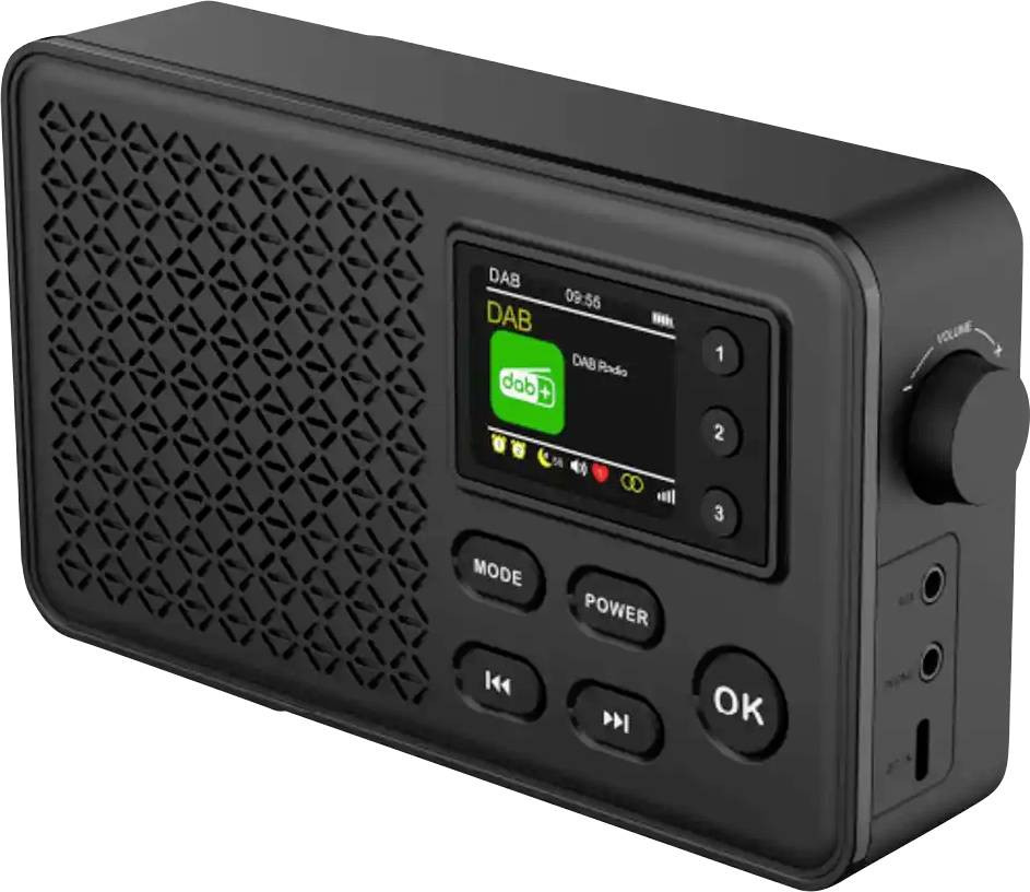 Denver DAB-57 stolní rádio DAB plus , DAB, FM USB, AUX funkce alarmu černá