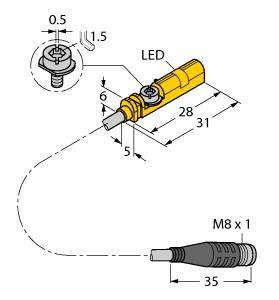 Turck senzor magnetického pole PNP BIM-UNT-AP7X-0,3-PSG3S