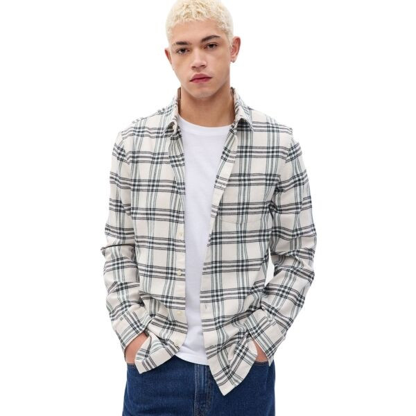 GAP FA23 LS MIDWEIGHT FLANNEL Pánská košile, , velikost