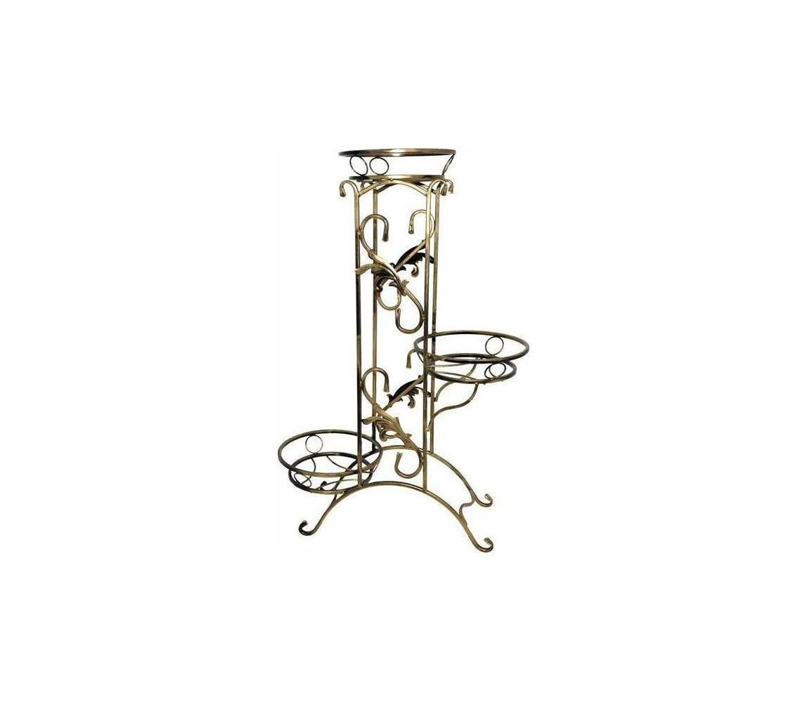 HowHomely Stojan na květiny 90x65 cm zlatá