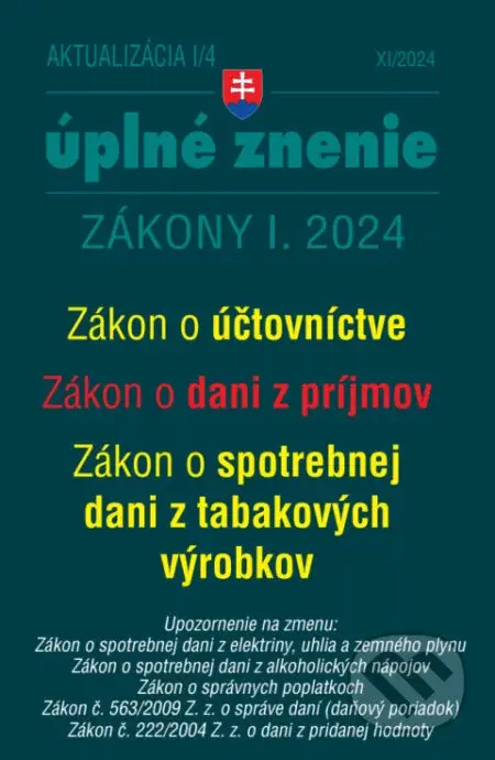 Aktualizácia I/4 / 2024 - daňové a účtovné zákony - Poradca s.r.o.