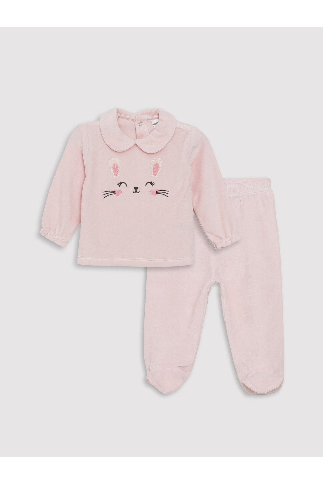 LC Waikiki Baby Girl Collar Long Sleeved Embroidery Detail, Sweatshirt and Pants 2-Set