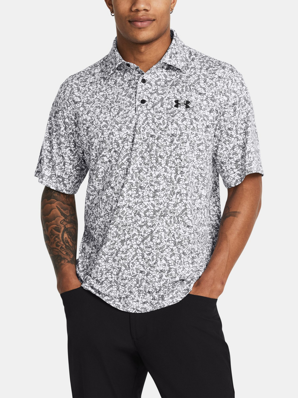 Pánské tričko Under Armour UA Playoff 3.0 Printed Polo-WHT - Pánské