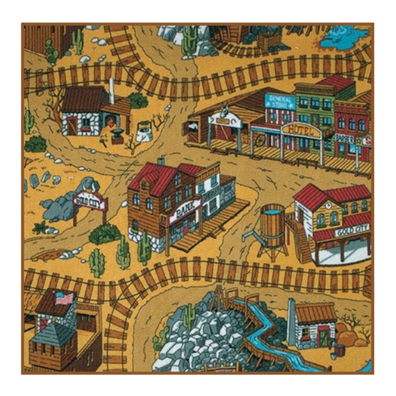 Dětský kusový koberec Western čtverec - 60x60 cm