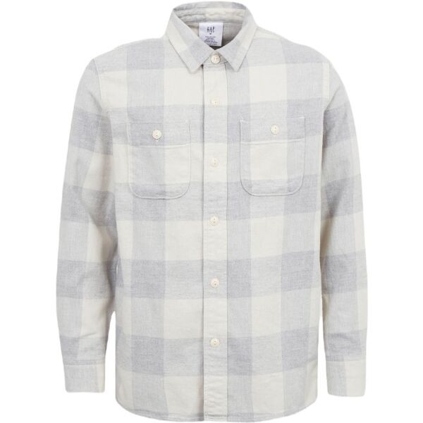 GAP LS FLANNEL Chlapecká košile, šedá, velikost