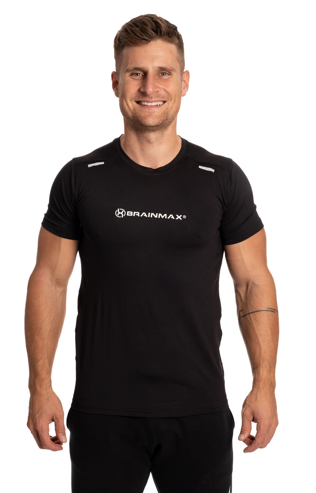 BrainMax pánské fitness triko, černé Velikost: XL