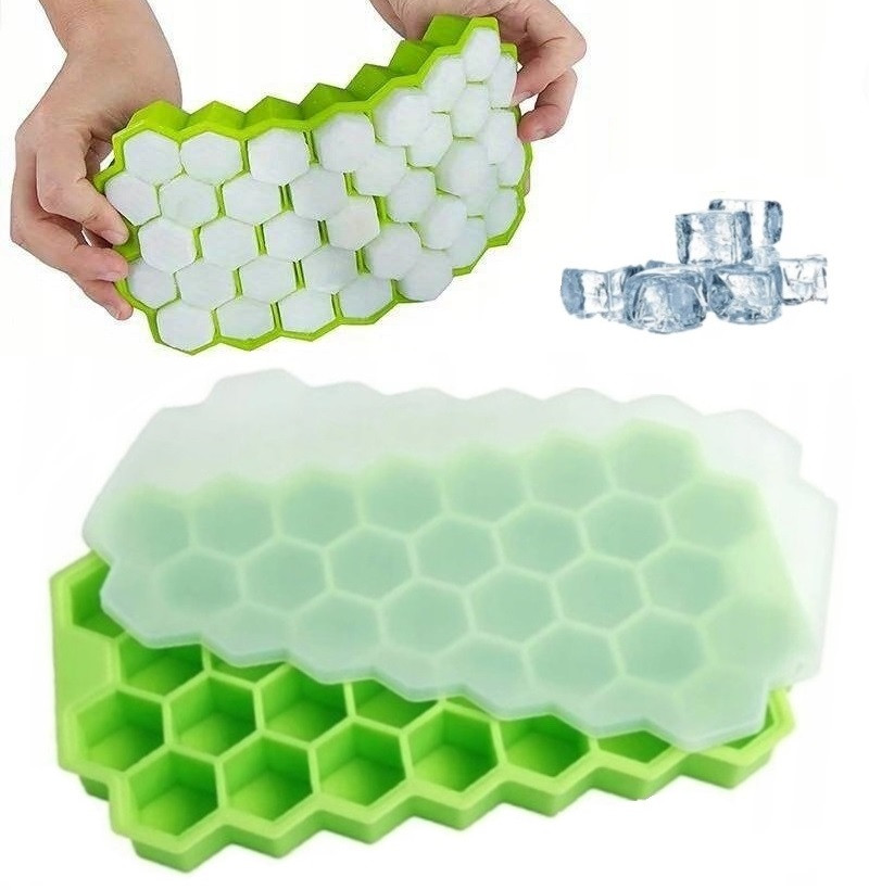 Silikonová flexibilní forma na led s víkem 37 kostek