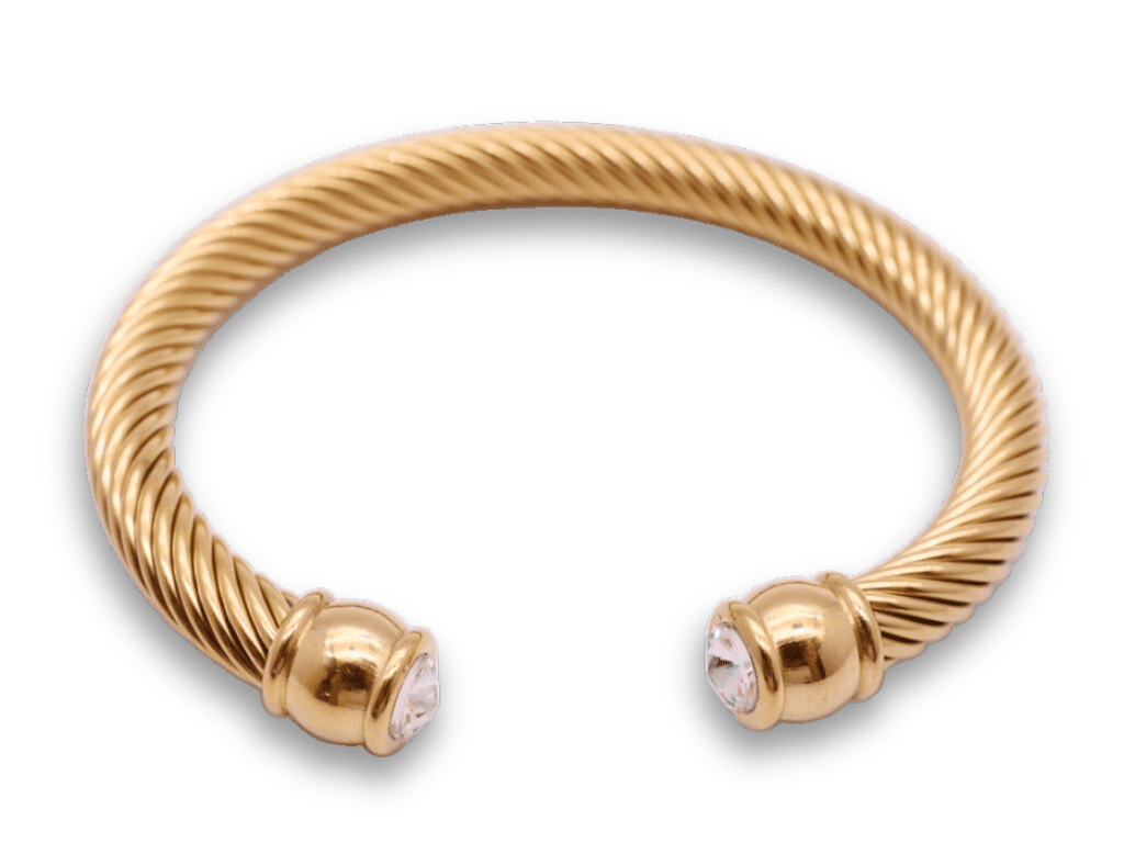 Bangles.cz Náramek Twist Krystaly Gold chirurgická ocel 550