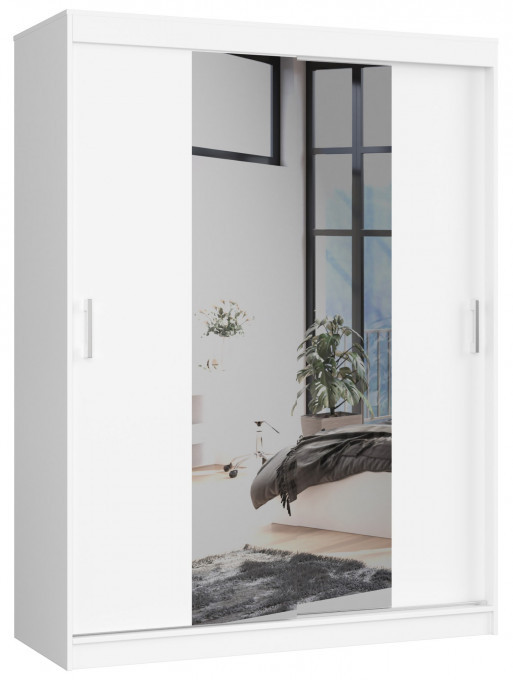 Šatní skříň s posuvnými dveřmi 150 cm CLP bílá
