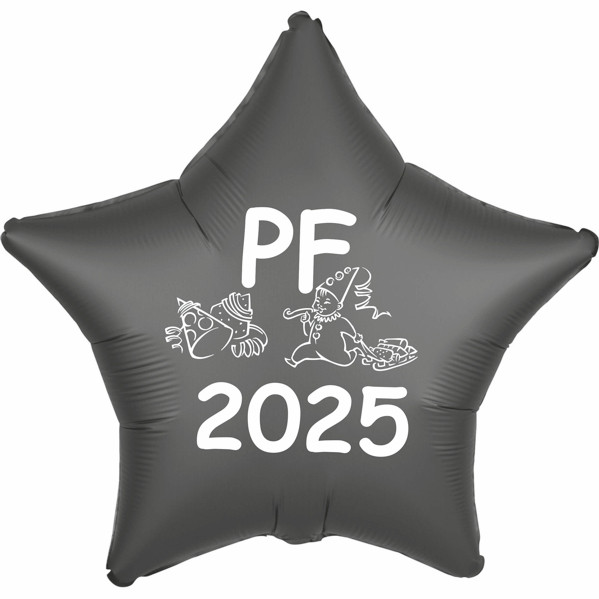 Silvestrovský balónek fóliový PF 2025 černá hvězda Balonky.cz