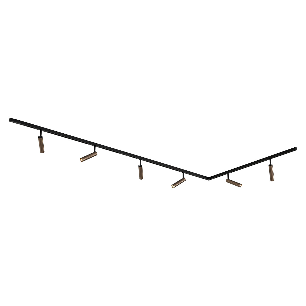 Modern railsysteem met 6 spots brons 1-fase - Slimline Uzzy