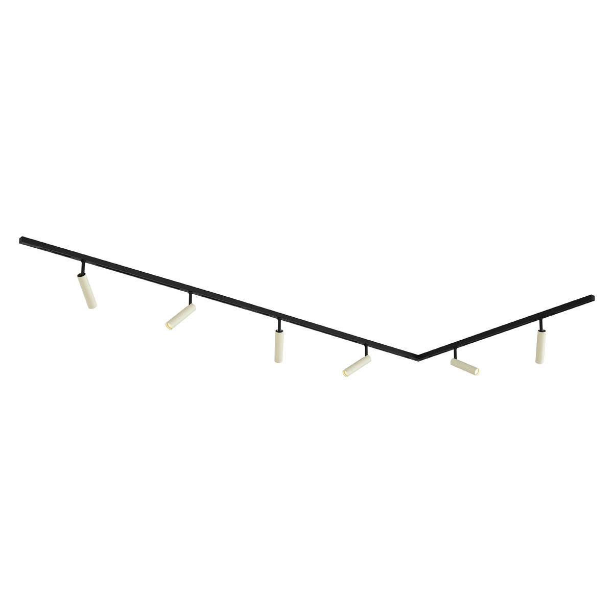 Modern railsysteem met 6 spots beige met zwart 1-fase - Slimline Uzzy