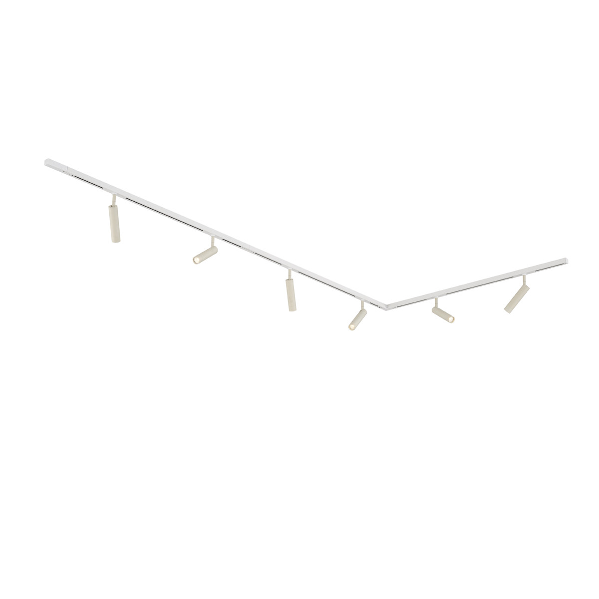 Modern railsysteem met 6 spots beige met wit 1-fase - Slimline Uzzy