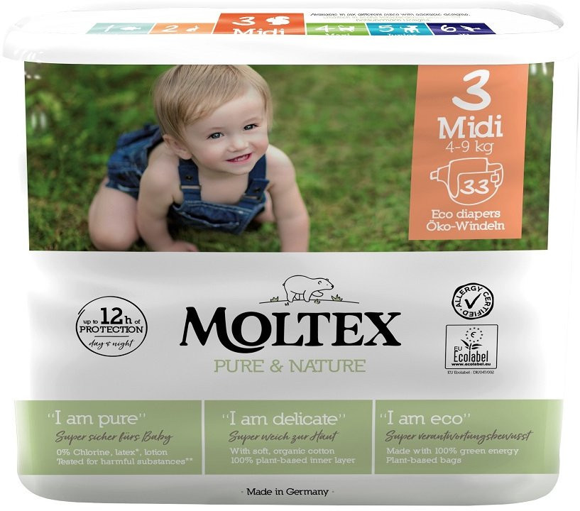 MOLTEX Plenky Midi 4-9 kg ekonomické balení 4 x 33 ks